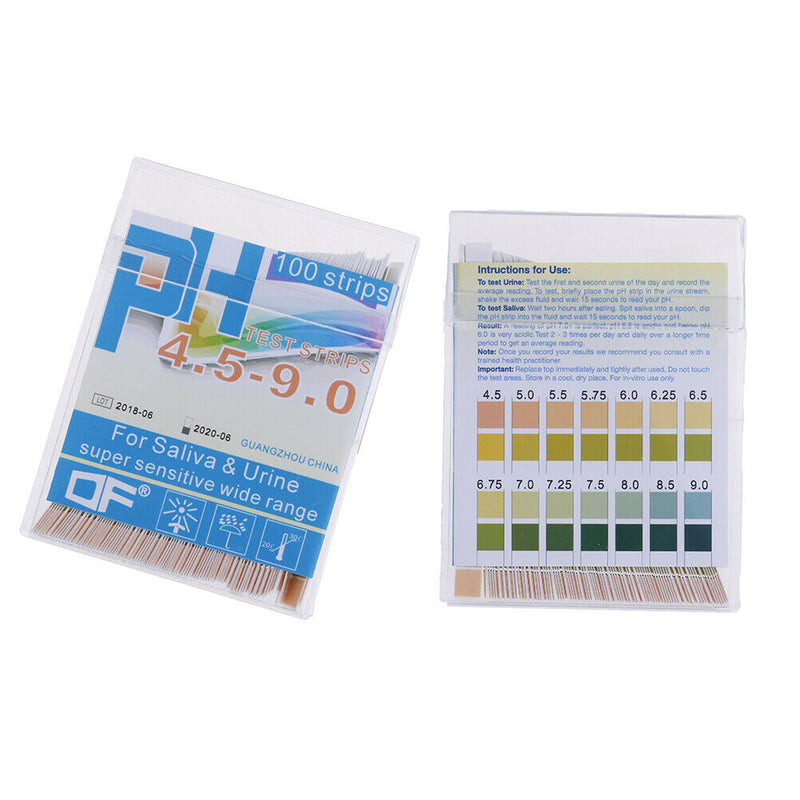 100 PH indicator test strips 4.5-9 paper litmus tester laboratory urine & sal Ew