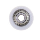 1 Nylon Plastic Carbon Steel Pulley Wheels Roller Groove Ball Bearing White  FT