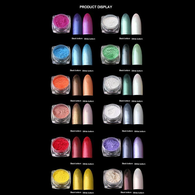 12boxes/set 12 Colors Holographic Nail Powder Nail Manicure For Nails Art C A6P8