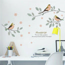 Cartoon birds tree branch wall decals living room bedroom pvc diy mural art FT