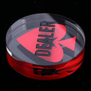 Transparent Red Heart Dealer Poker Chips Gambling Card Games Accessories 8cm