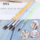 5Pc Nail Art Brush Tools Painting Drawing Brushes Cuticle Pusher Tool ColorfulOZ