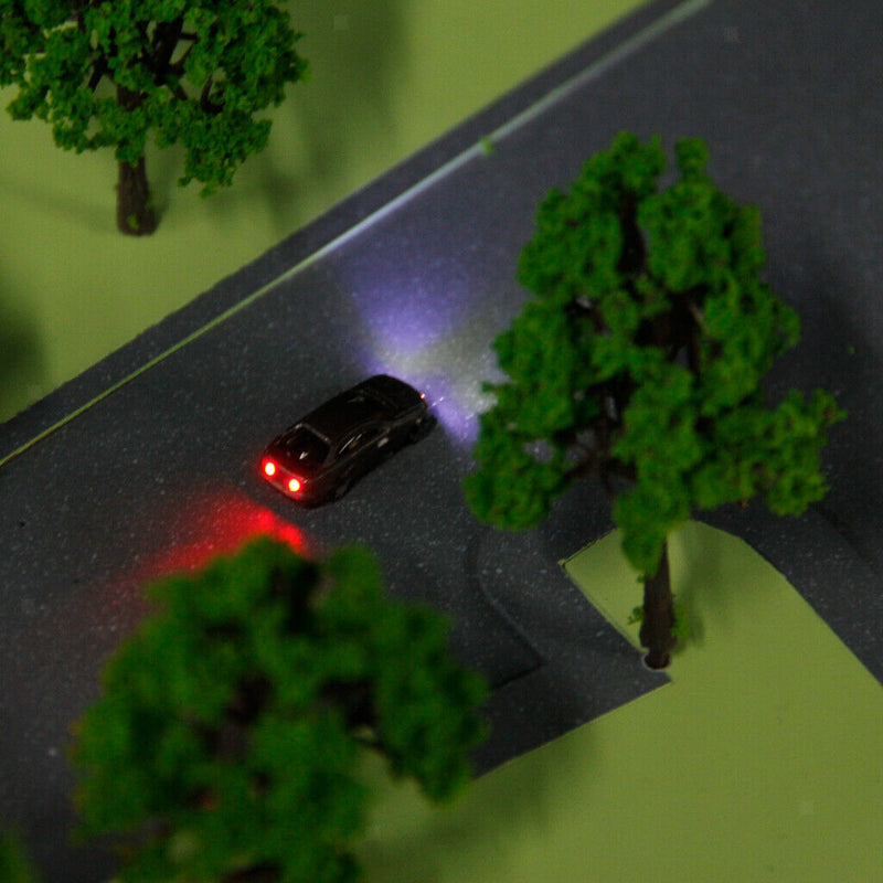 10XModel Painted Auto Cars W Lights Train Architecture Parking Scene Z Scale
