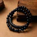 2Pcs 8mm Bracelet Elastic Natural Stone Yoga Beads Bracelet For Men Women