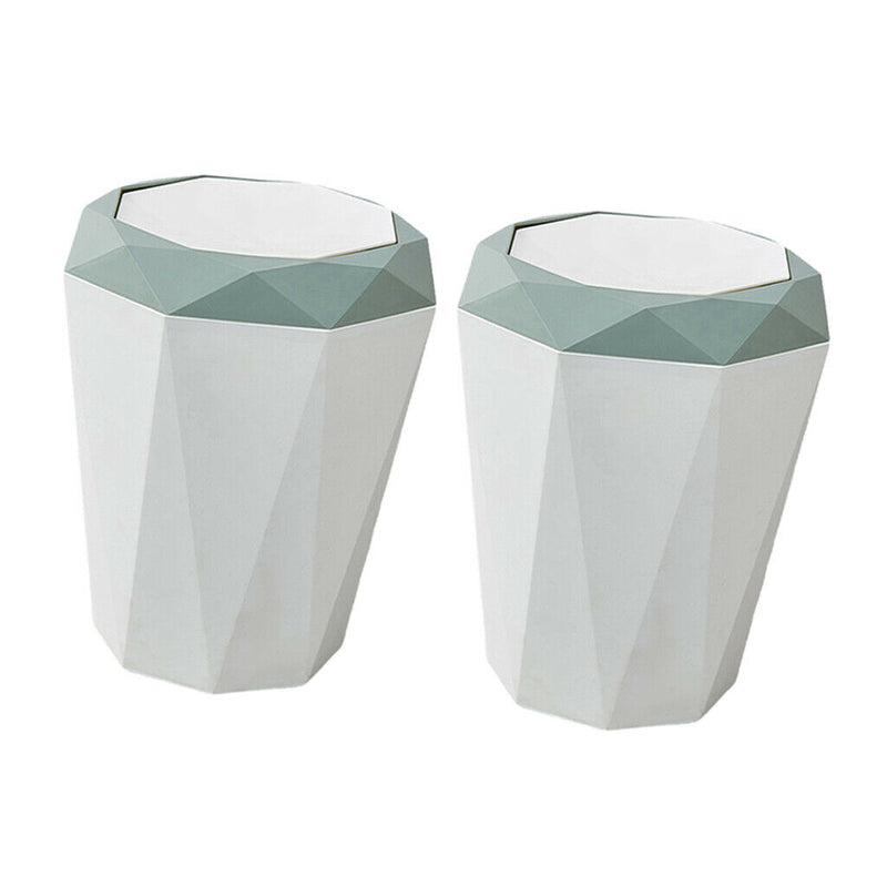 2Pcs Rubbish Garbage Bin Trash Can Swing Lid Bathroom Living Room Hotel