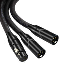 3Pin XLR Female Jack To Dual 2Male Plug Y Splitter Cable Adaptor Audio Cable