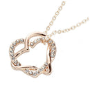 Charming Plated 2 Heart Pendant Necklace
