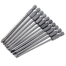 10pcs/set S2 Steel Slotted Phillips Head Batch Electric Screwdriver Bits