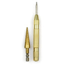 1Pc 3-13Mm Titanium Coated Hss Steel Step Drill Bits +1Pc Center Punch Dril