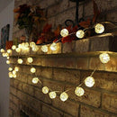 20 Luminaria Led Rattan Balls Fairy String Decorative Lights Battery OperateOZ