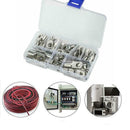 140Pcs/set Copper Ring Lug Terminal Heat Shrink Tubing Battery Wire Connect L4C8