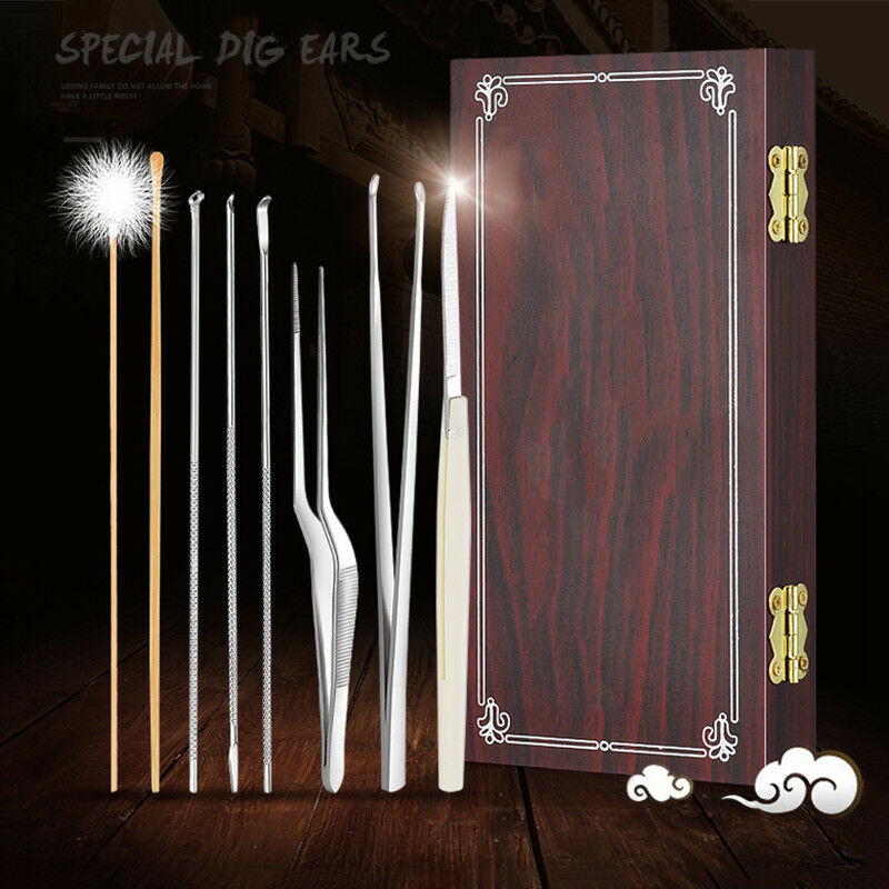 8PCS Ear Cleaning Health Care Tools Ear Wax Remover Cleaner Curette Kit Earpick