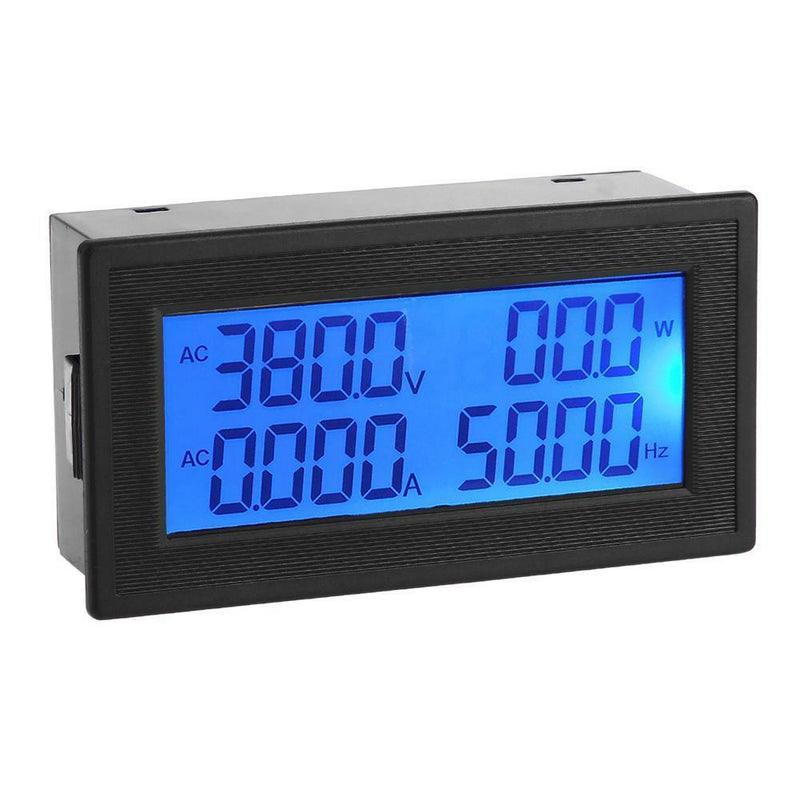 6in1 AC60-500V/100A Blue Backlight LCD Digital Power Multifunctional Panel Meter
