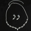Casual Bridesmaid Crystal Necklace Earrings Set Wedding Jewellery-New Brida Y8P5