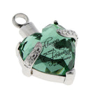 Green Heart Pet Ashes Urn Pendant Memorial Cremains Jewelry Keepsake Gifts