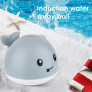 Electric Induction Water Spray Ball Whale Bathroom Sprinkler Toys (Grey)