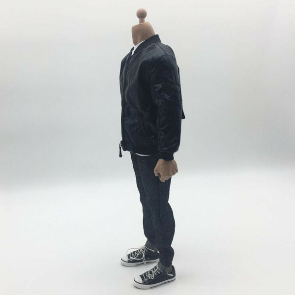 1/6 Simulation Artificial Leather Jacket and Pants T-shirt Suit for 12'' Hot