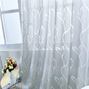 Pair Window Curtain Sheer Voile Tulle Curtain Grey 100x250cm