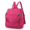 Waterproof Nylon Women Backpack Outdoor Shoulder School Bags (Rose Red)