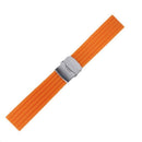 Orange Rubber Watch Strap Band Deployment Buckle Waterproof 22mm