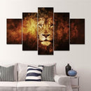 5PCS Modern Art Oil Painting Canvas Print Wall Unframed Pictures S Lion Head