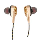 3.5mm HiFi Wired Earphone Dual-Dynamic Quad-core Speaker In-ear earbuds Fle