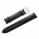 20mm Black Veritable Leather Bracelet with Buckle to Watch