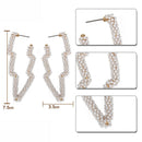 Bohemian White Woven Rice Beads Pendant Earrings Personality Geometric Shap