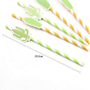 10X Cactus paper DIY straw Summer Party Decor Hawaiian Party green