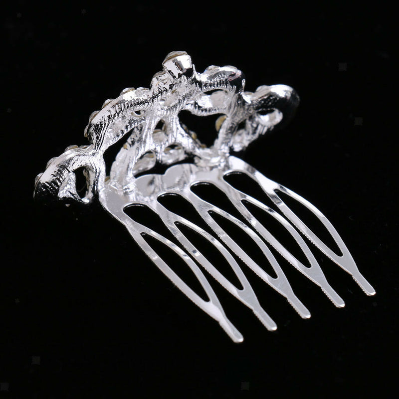 Princess Crystal Crown Mini Hair Comb Tiara for Wedding Bridal Headpiece