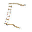 Natural Wood Bird Standing Climbing Ladder & PerchToy Set for Large Medium