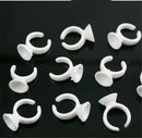 100 Pcs Disposable Glue Holder Ring Pallet for Eyelash Extension Tattoo Pigment