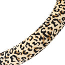 Luxury Leopard Print Fashionable Plush Car Steering Wheel Cover, Universal  B5Q2