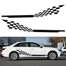 Plaid Stripes Car Graphic Stickers Vinyl Auto Body Side Skirt Decals Styling