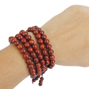 8mm Tibetan 108 Sandalwood Buddhist Prayer Beads Mala Cuff Bracelet Necklace