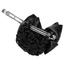 Black Bowknot Decor Snood Net Barrette Hair Clip Bun Cover