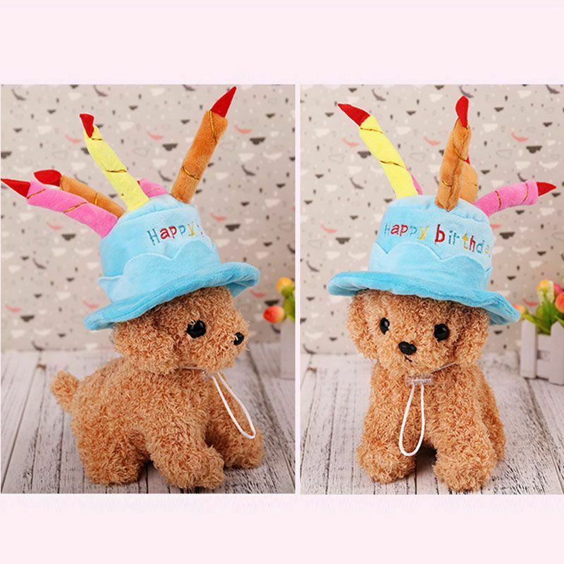 Dogs Pet Dog Birthday Caps Hat with Cake Candles Design Birthday Party Cost N7J1