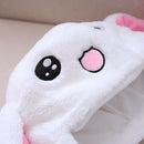 Bunny Head Hat Ears Moving Cute Super Soft Plush Animal Hat Gift for Children &