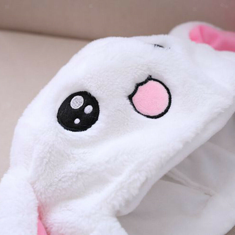 Bunny Head Hat Ears Moving Cute Super Soft Plush Animal Hat Gift for Children &