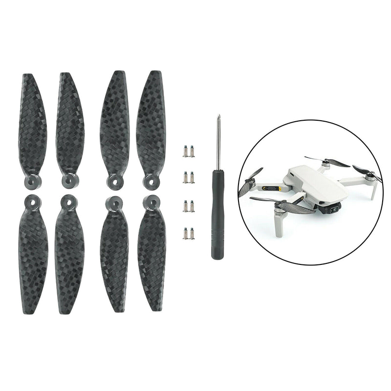 Carbon Propellers Paddle Blades for DJI Mavic Mini 2 Drone Quiet Props