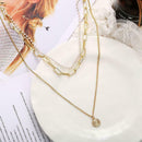 Fashion Women Alloy Portrait Multi layer BabyGirl Lock Gift Pendent Necklac R4Z0