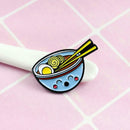 Fashion Cartoon Brooch Noodles Bowl Badges Clothes Cute Pins Jewelry Gift