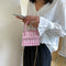 Fashion Printed Women Shoulder Bag PU Leather Chain Mini Totes Handbag (1) A