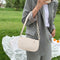 Casual Alligator PU Women Handbag Tote Chain Underarm Shoulder Bag (White)