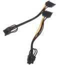 2pcs 15pin SATA Cable Male to 8pin(6+2) PCI-E Power Cable 20cm for Graphic Ca JR