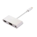 2 In1 Hub USB C Type C to HDMI VGA Adapter for HDTV Projector White