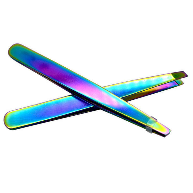 Women's Men's Neutral Makeup Stainless Steel Eyebrow Hair Clips Tweezers R KHA