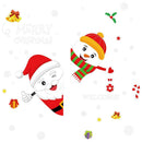 Santa Claus Removable PVC Wall Stickers Waterproof Christmas Decor Decals A