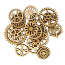 100 Pieces Unfinished Wood Gear Pieces Embellishments for Wood Craft DIY Project