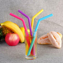 10pcs/Set Colorful Silicone Straws 9.8inch Reusable Straw 4 Bent 4 Straight